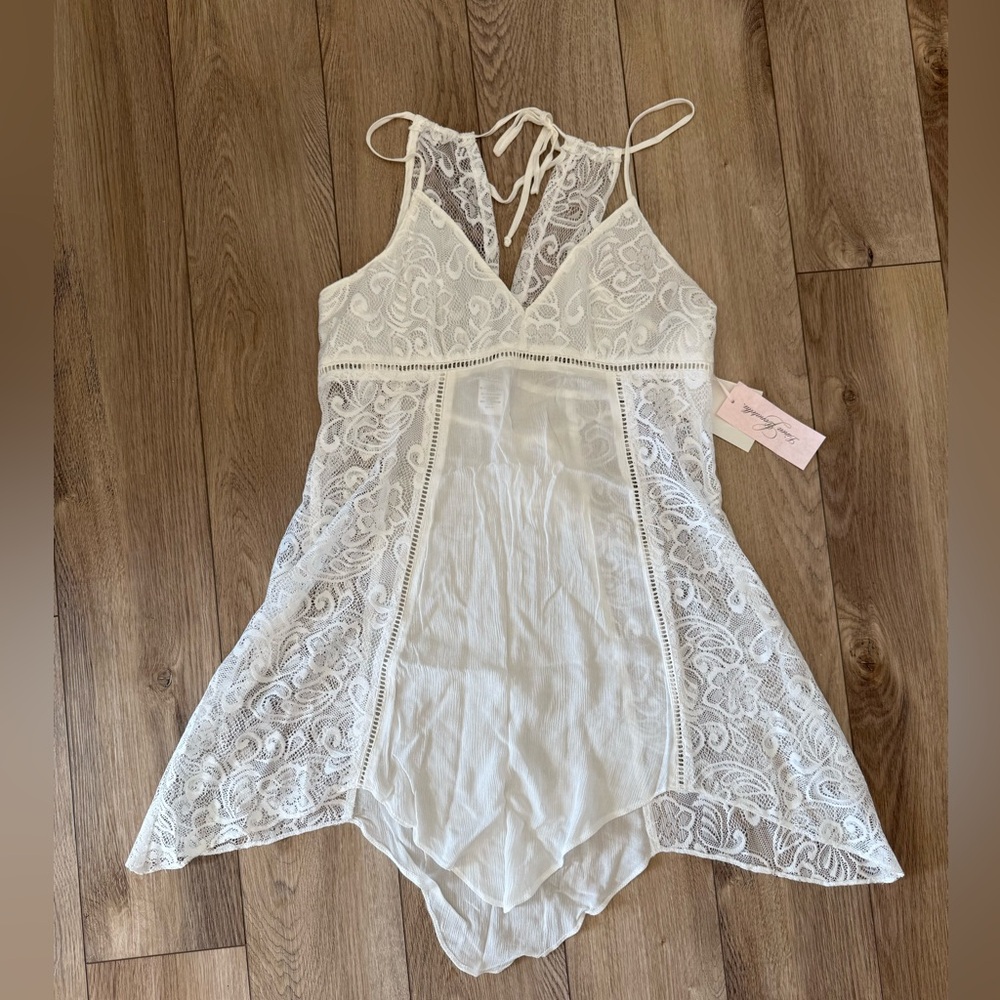 💕NWT Linea Donatella Flower Child Sheer Lace Chemise Lingerie Nightgown